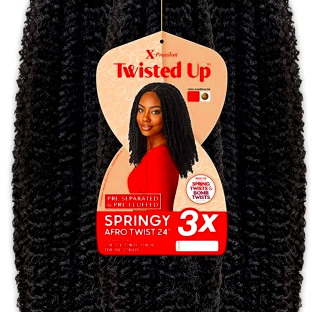 X-pression Braid Outre  Twisted Up 3X Springy Afro Twist 24"